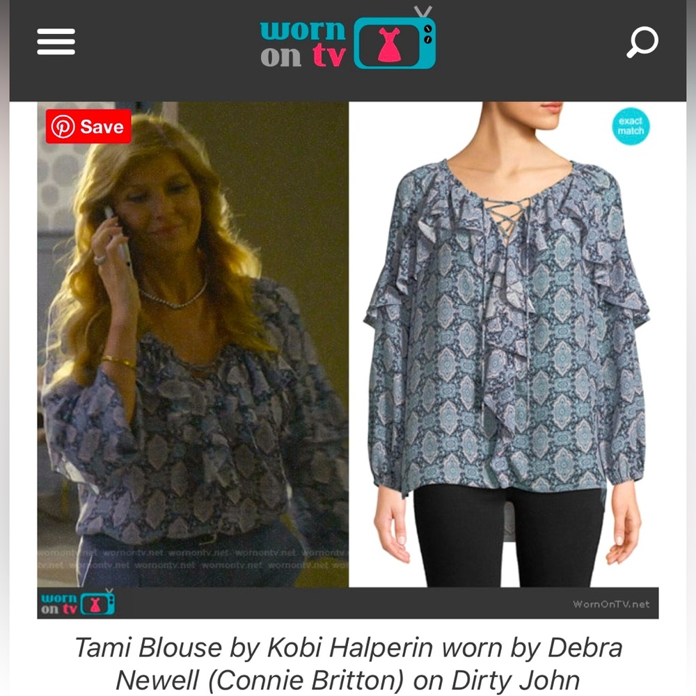 KOBI HALPERIN Blue Paisley-Print Tami Blouse Silk Medallion-Print